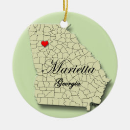 Marietta, Georgia. Mapa, ornamentos del navidad