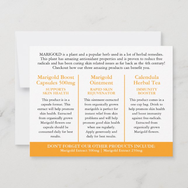 Marigold herbalists medicinal three products info (Reverso)