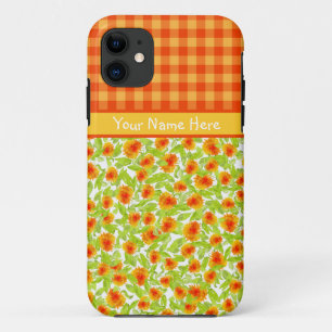 Marigolds y Check Gingham iPhone 5/5s Funda
