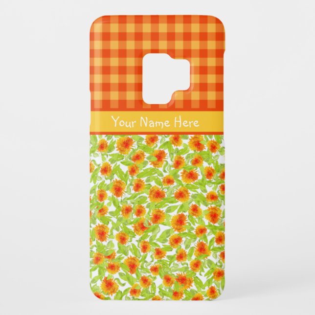 Marigolds y Check Gingham Samsung Galaxy S3 Funda (Reverso)
