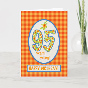Marigolds y Check Gingham: Tarjeta de cumpleaños n
