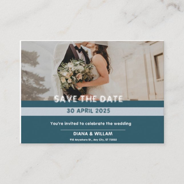 Marina Azul La Boda Salva La Invitación De Fecha S (Anverso)