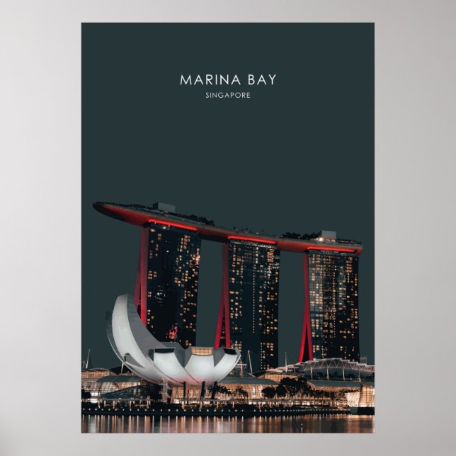 Marina Bay, arte de viajes de Singapur (Frente)