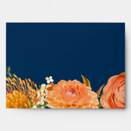 Marina de guerra y boda floral anaranjada