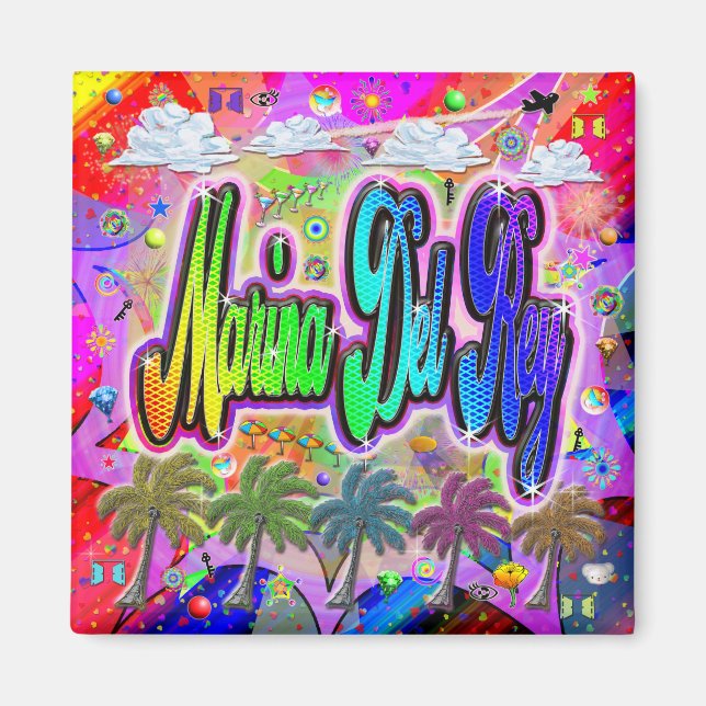 Marina Del Rey Vista Express Imán (Frente)