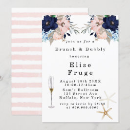 Marina Nautical Blooms Brunch & Bubbly Invitación