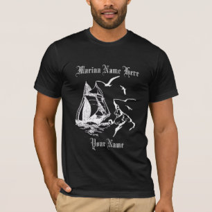 Marina Sailboat Sailor Mens Camiseta Personalizado