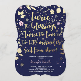 Marinera gemela del rosa del oro de la invitación