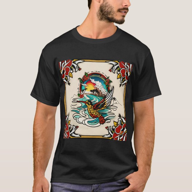 Marinero Jerry Vibes - Camiseta de arte de tatuaje (Anverso)