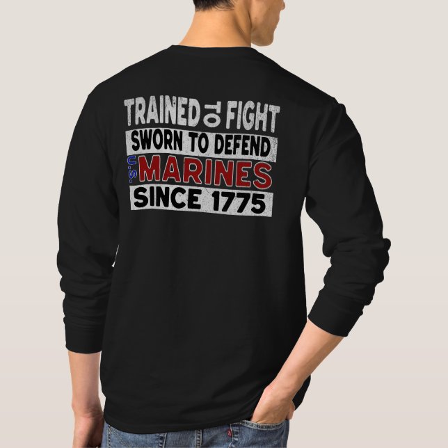 MARINES entrenados para combatir la camiseta de ma (Reverso)