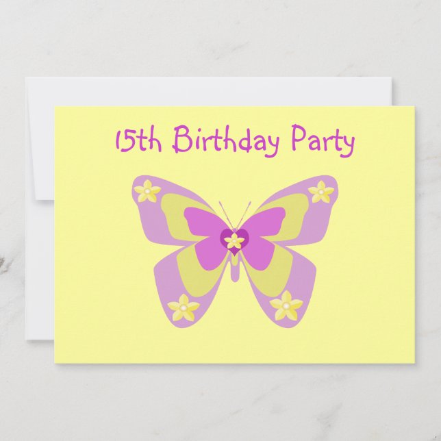 Mariposa, 15ª invitación a la fiesta de cumpleaños (Anverso)