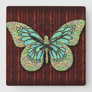 Mariposa 1 Reloj de pared Bkgd. y opciones numéric