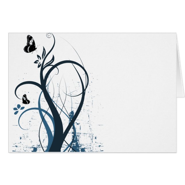 Mariposa 2 del remolino del Grunge - azul (Anverso (Horizontal))