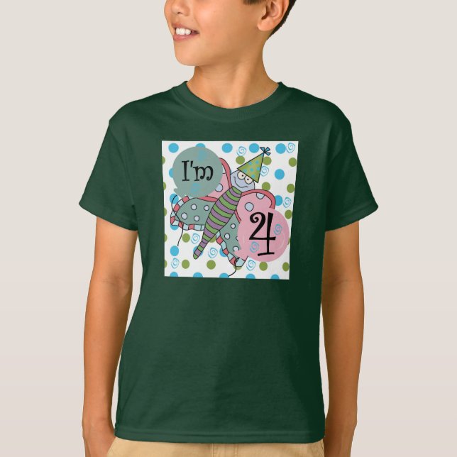 Mariposa 4 camisetas de cumpleaños y regalos (Anverso)