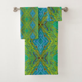 Mariposa abstracta azul y chartreuse alucinante