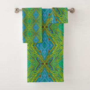 Mariposa abstracta azul y chartreuse alucinante