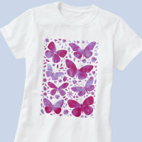 Mariposa acuarela Magenta camiseta rosa
