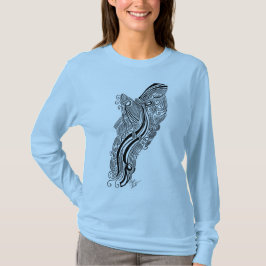 Mariposa Alboroto-Por la camiseta larga de la