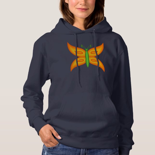 Mariposa Alien Camisas sudaderas básicas encapucha (Anverso)