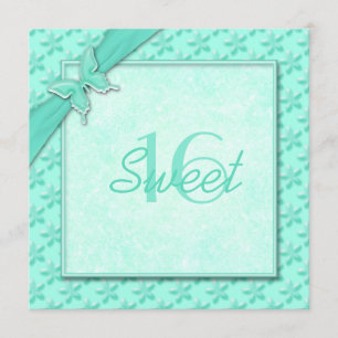 Mariposa Aqua Dieciséis Invitaciones