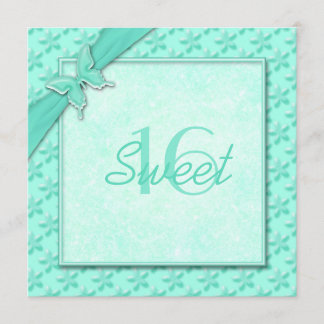 Mariposa Aqua Dieciséis Invitaciones