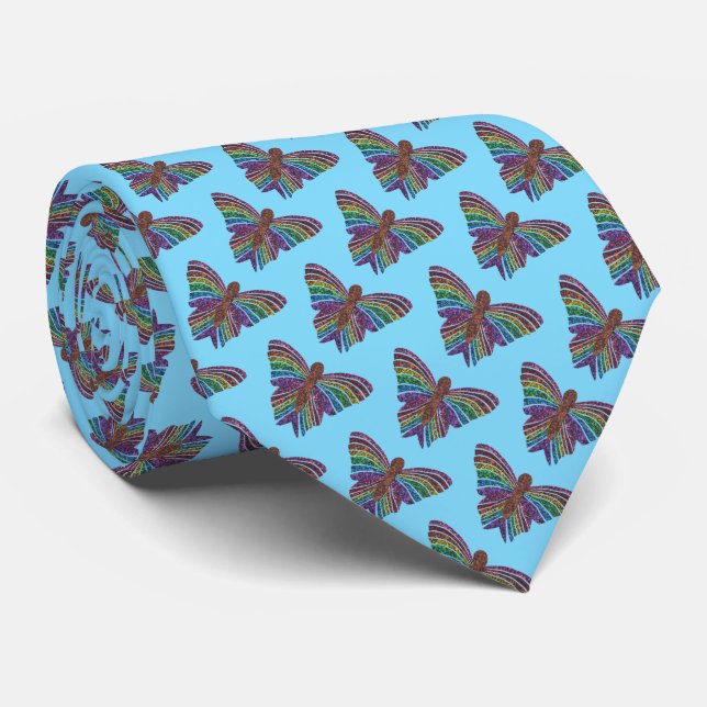 Mariposa Arcoíris (azul claro) - Corbata (Enrollado)