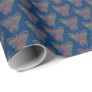 Mariposa Arcoíris (azul) - Papel de Regalo