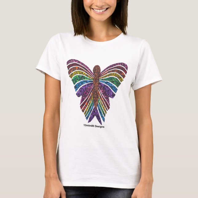 Mariposa Arcoíris (blanco) - Camiseta Básica para  (Anverso)