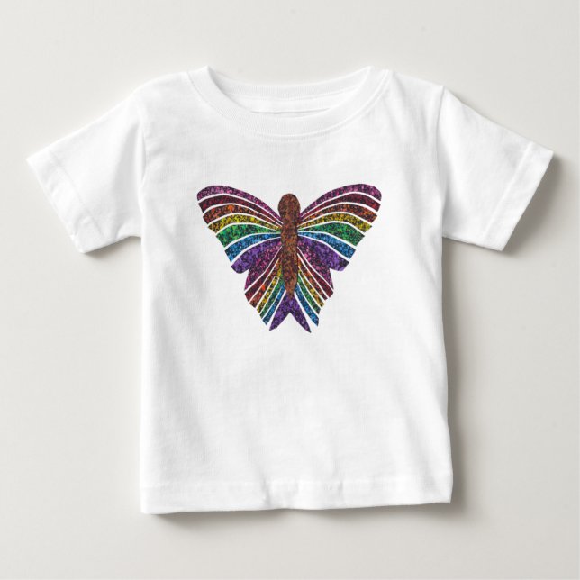 Mariposa Arcoíris (blanco) - Camiseta de bebé (Anverso)
