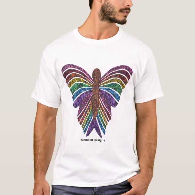 Mariposa Arcoíris (blanco) - Camiseta Ligera para  (Anverso)