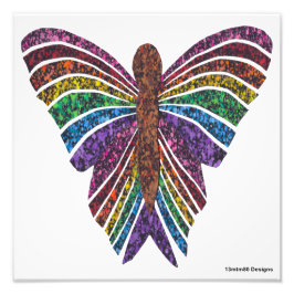 Mariposa Arcoíris (blanco) - Impresión fotográfica