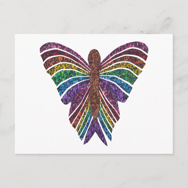 Mariposa Arcoíris (blanco individual) - Tarjeta po (Anverso)