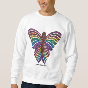 Mariposa Arcoíris (blanco) - Sudadera con capucha 