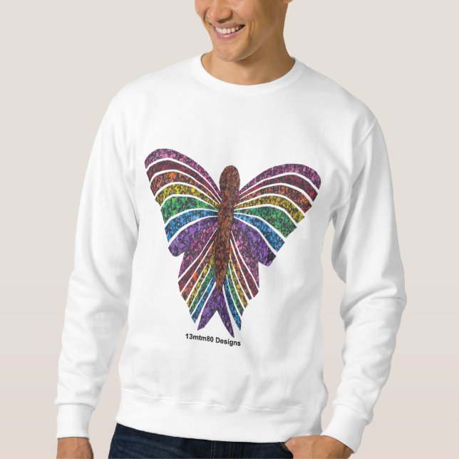 Mariposa Arcoíris (blanco) - Sudadera con capucha  (Anverso)