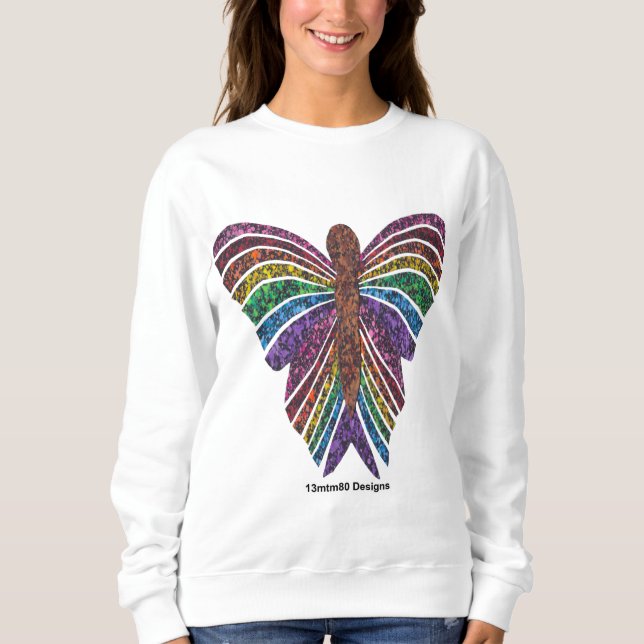 Mariposa Arcoíris (blanco) - Sudadera de Mujer (Anverso)