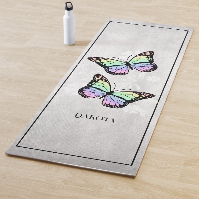Mariposa arcoiris Floral Yoga Mat (In situ)