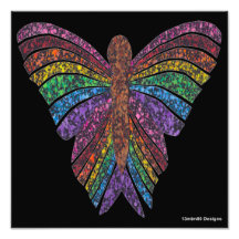 Mariposa Arcoíris (negra) - Impresión fotográfica