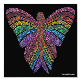 Mariposa Arcoíris (negra) - Impresión fotográfica