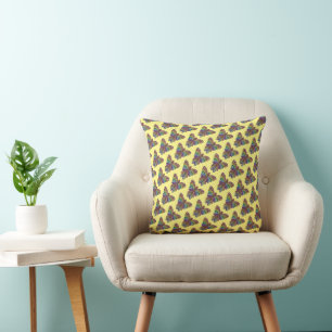 Mariposa Arcoíris (patrón amarillo) - Almohada