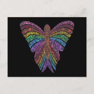 Mariposa Arcoíris (sola negra) - Tarjeta postal