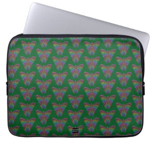Mariposa Arcoíris (verde) - Funda para Portátil