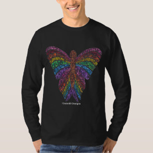 Mariposa arcoiris (vívido) - Camiseta L Sleeve mas
