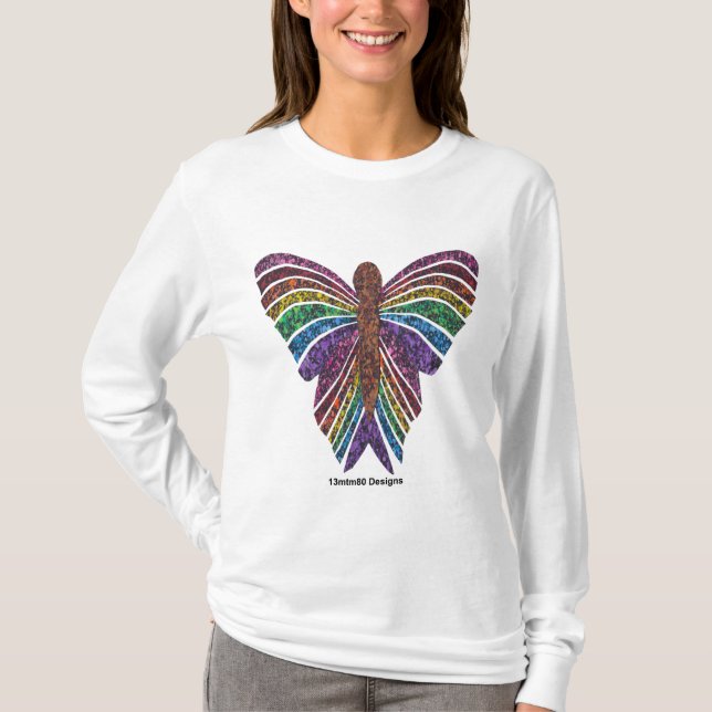 Mariposa arcoiris (w) - Camiseta L Sleeve femenina (Anverso)
