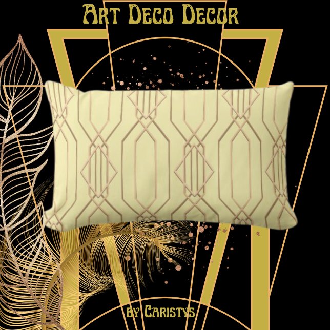 Mariposa Art Deco y almohada dorada lumbar (Subido por el creador)