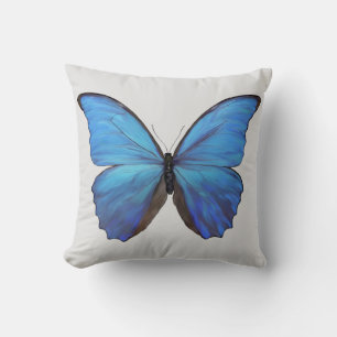 Mariposa azul Cojín decorativo