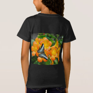 Mariposa azul con camiseta Rhododendron tropical