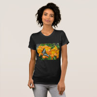 Mariposa azul con camiseta Rhododendron tropical
