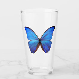Mariposa azul de vidrio de 16 oz