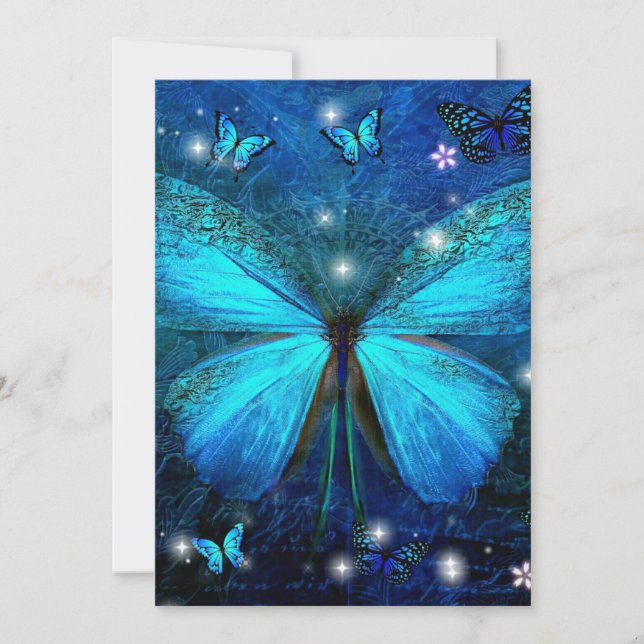 Mariposa azul elegante (Anverso)