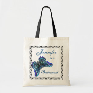 Mariposa azul - la bolsa de asas de la boda de la